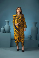 MARIA B - 3PC KHADDAR PRINTED SHIRT WITH KHADDAR PRINTED DUPATTA AND TROUSER - HZG1430